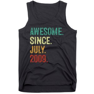 14 Year Old Awesome Since July 2009 14th Birthday Tank Top