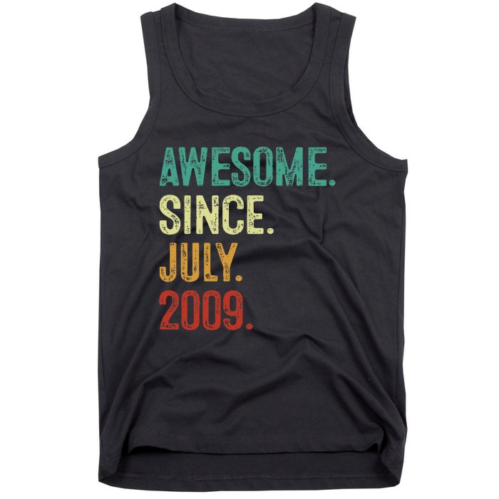 14 Year Old Awesome Since July 2009 14th Birthday Tank Top