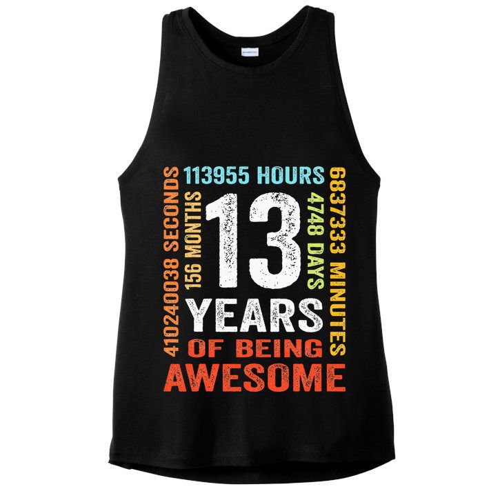 13 Years Old 13th Birthday Gift Vintage 156 Month Ladies PosiCharge Tri-Blend Wicking Tank