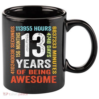 13 Years Old 13th Birthday Gift Vintage 156 Month 11oz C Handle Ceramic Mug
