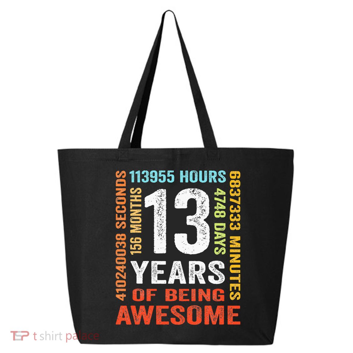 13 Years Old 13th Birthday Gift Vintage 156 Month 25L Jumbo Tote