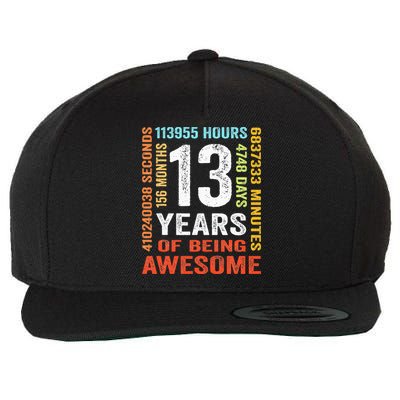 13 Years Old 13th Birthday Gift Vintage 156 Month Wool Snapback Cap