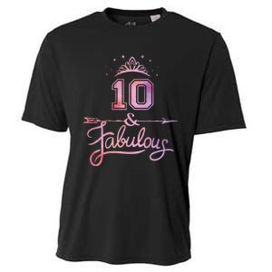 10 Years Old And Fabulous Girl 10th Birthday Cooling Performance Crew T-Shirt