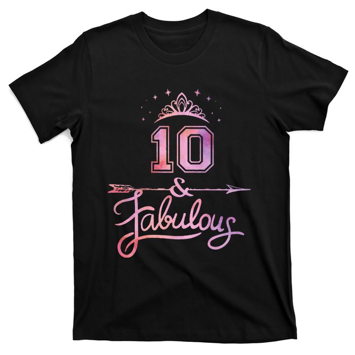 10 Years Old And Fabulous Girl 10th Birthday T-Shirt