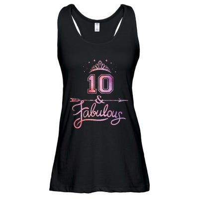 10 Years Old And Fabulous Girl 10th Birthday Ladies Essential Flowy Tank