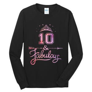 10 Years Old And Fabulous Girl 10th Birthday Tall Long Sleeve T-Shirt