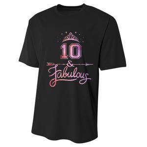 10 Years Old And Fabulous Girl 10th Birthday Performance Sprint T-Shirt