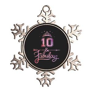 10 Years Old And Fabulous Girl 10th Birthday Metallic Star Ornament