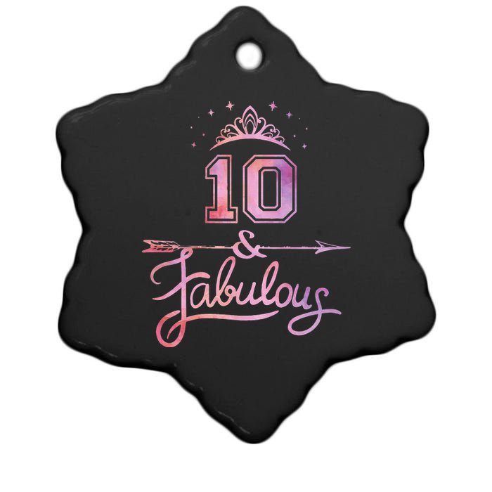 10 Years Old And Fabulous Girl 10th Birthday Ceramic Star Ornament