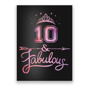 10 Years Old And Fabulous Girl 10th Birthday Poster