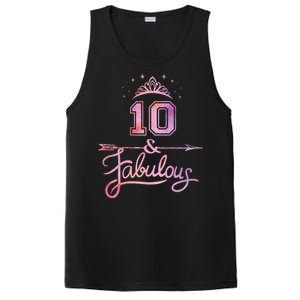 10 Years Old And Fabulous Girl 10th Birthday PosiCharge Competitor Tank