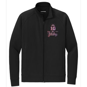 10 Years Old And Fabulous Girl 10th Birthday Stretch Full-Zip Cadet Jacket