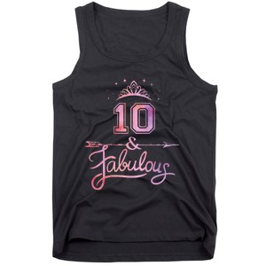 10 Years Old And Fabulous Girl 10th Birthday Tank Top