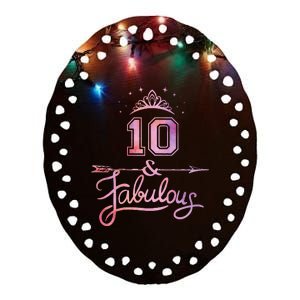 10 Years Old And Fabulous Girl 10th Birthday Ceramic Oval Ornament