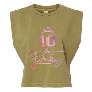 10 Years Old And Fabulous Girl 10th Birthday Garment-Dyed Women's Muscle Tee