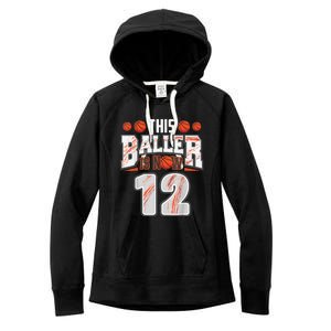 12 Years Old 12th Birthday Basketball Gift For Party Women's Fleece Hoodie