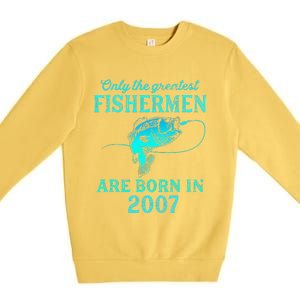 16 Years Old Fisherman Born In 2007 16th Birthday Premium Crewneck Sweatshirt