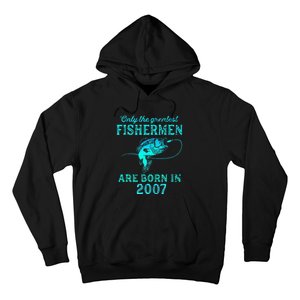 16 Years Old Fisherman Born In 2007 16th Birthday Hoodie