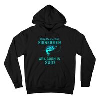 16 Years Old Fisherman Born In 2007 16th Birthday Hoodie