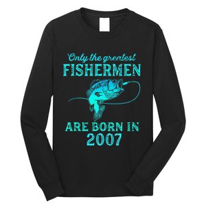 16 Years Old Fisherman Born In 2007 16th Birthday Long Sleeve Shirt