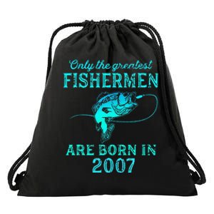 16 Years Old Fisherman Born In 2007 16th Birthday Drawstring Bag