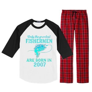 16 Years Old Fisherman Born In 2007 16th Birthday Raglan Sleeve Pajama Set