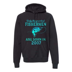 16 Years Old Fisherman Born In 2007 16th Birthday Premium Hoodie