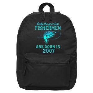 16 Years Old Fisherman Born In 2007 16th Birthday 16 in Basic Backpack