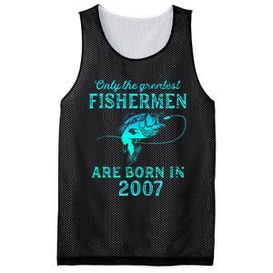 16 Years Old Fisherman Born In 2007 16th Birthday Mesh Reversible Basketball Jersey Tank