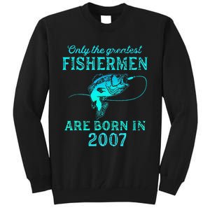 16 Years Old Fisherman Born In 2007 16th Birthday Tall Sweatshirt