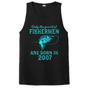 16 Years Old Fisherman Born In 2007 16th Birthday PosiCharge Competitor Tank