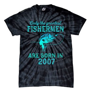 16 Years Old Fisherman Born In 2007 16th Birthday Tie-Dye T-Shirt