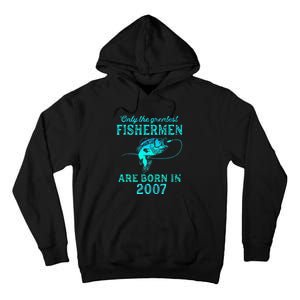 16 Years Old Fisherman Born In 2007 16th Birthday Tall Hoodie