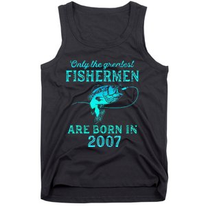 16 Years Old Fisherman Born In 2007 16th Birthday Tank Top