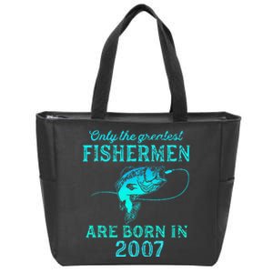 16 Years Old Fisherman Born In 2007 16th Birthday Zip Tote Bag