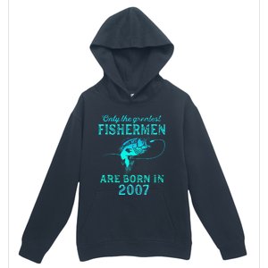 16 Years Old Fisherman Born In 2007 16th Birthday Urban Pullover Hoodie