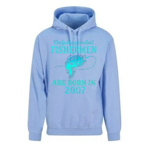 16 Years Old Fisherman Born In 2007 16th Birthday Unisex Surf Hoodie