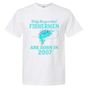 16 Years Old Fisherman Born In 2007 16th Birthday Garment-Dyed Heavyweight T-Shirt