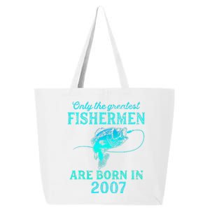 16 Years Old Fisherman Born In 2007 16th Birthday 25L Jumbo Tote