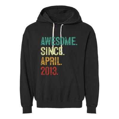 10 Years Old Awesome Since April 2013 10th Birthday Garment-Dyed Fleece Hoodie