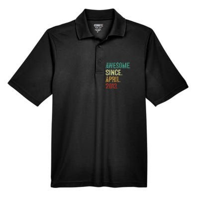 10 Years Old Awesome Since April 2013 10th Birthday Men's Origin Performance Piqué Polo