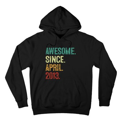 10 Years Old Awesome Since April 2013 10th Birthday Hoodie