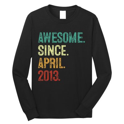 10 Years Old Awesome Since April 2013 10th Birthday Long Sleeve Shirt