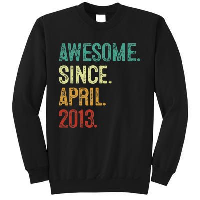 10 Years Old Awesome Since April 2013 10th Birthday Sweatshirt