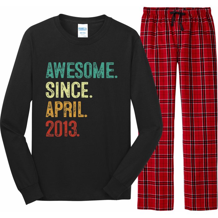 10 Years Old Awesome Since April 2013 10th Birthday Long Sleeve Pajama Set