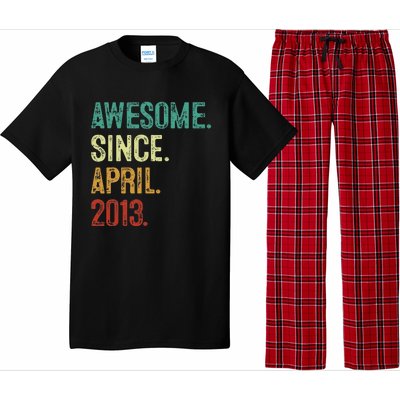 10 Years Old Awesome Since April 2013 10th Birthday Pajama Set