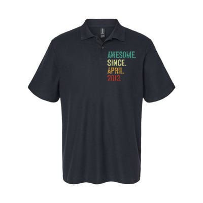 10 Years Old Awesome Since April 2013 10th Birthday Softstyle Adult Sport Polo