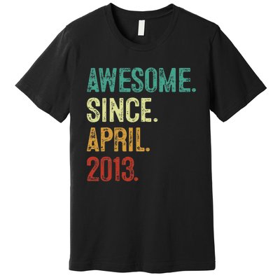 10 Years Old Awesome Since April 2013 10th Birthday Premium T-Shirt