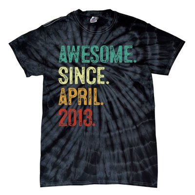 10 Years Old Awesome Since April 2013 10th Birthday Tie-Dye T-Shirt