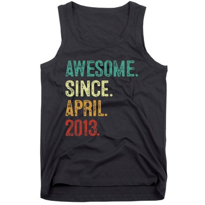 10 Years Old Awesome Since April 2013 10th Birthday Tank Top